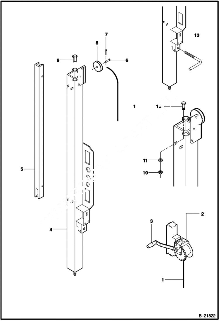 Схема запчастей Bobcat 6KW - TELESCOPIC TOWER ASSEMBLY (CONT) MAIN FRAME