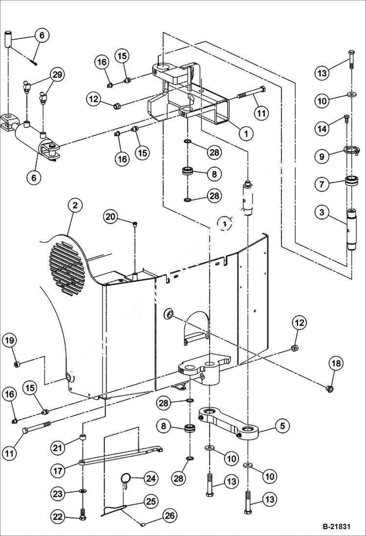 Схема запчастей Bobcat BCA12 - MAIN FRAME MAIN FRAME