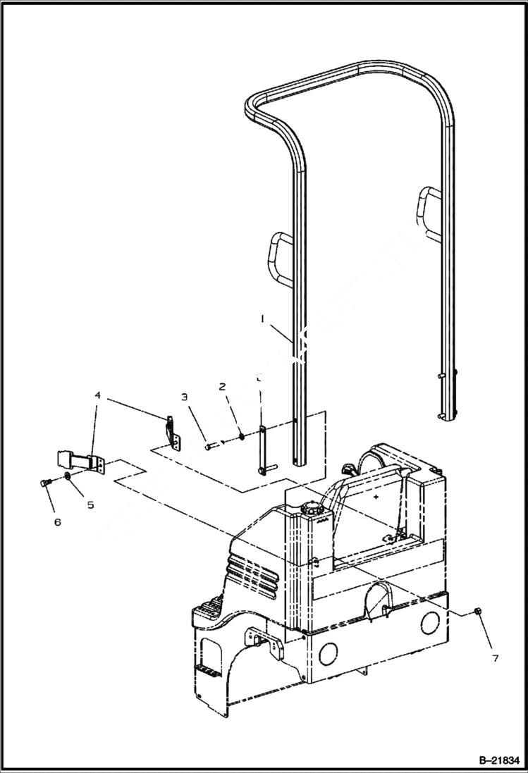 Схема запчастей Bobcat BCA12 - BENT ROPS INSTALLATION (Optional) MAIN FRAME