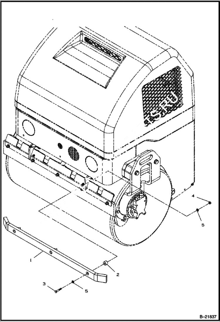 Схема запчастей Bobcat BCA12 - FRONT BUMPER INSTALLATION (Optional) MAIN FRAME