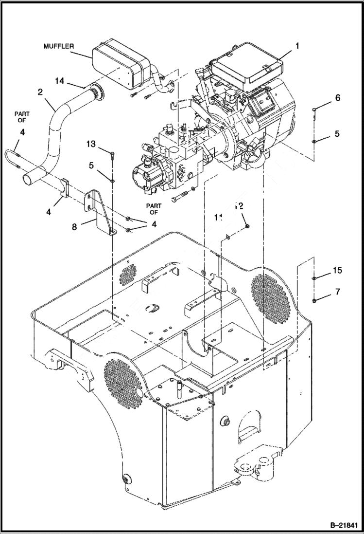 Схема запчастей Bobcat BCA12 - ENGINE INSTALLATION POWER UNIT