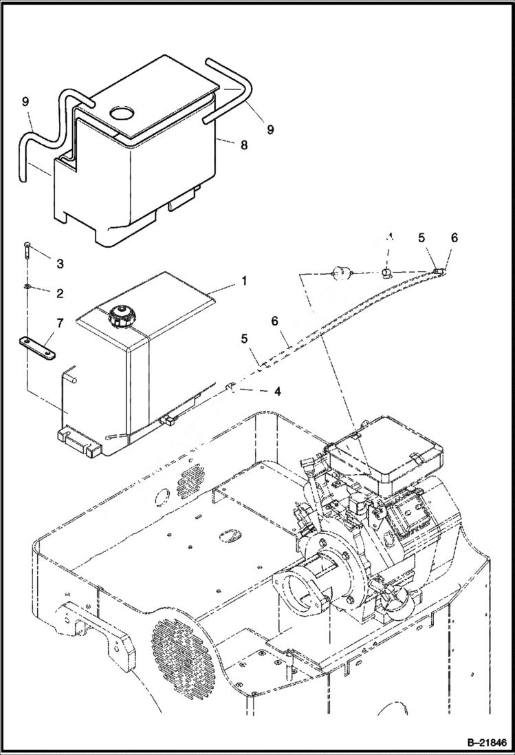 Схема запчастей Bobcat BCA12 - FUEL TANK INSTALLATION POWER UNIT