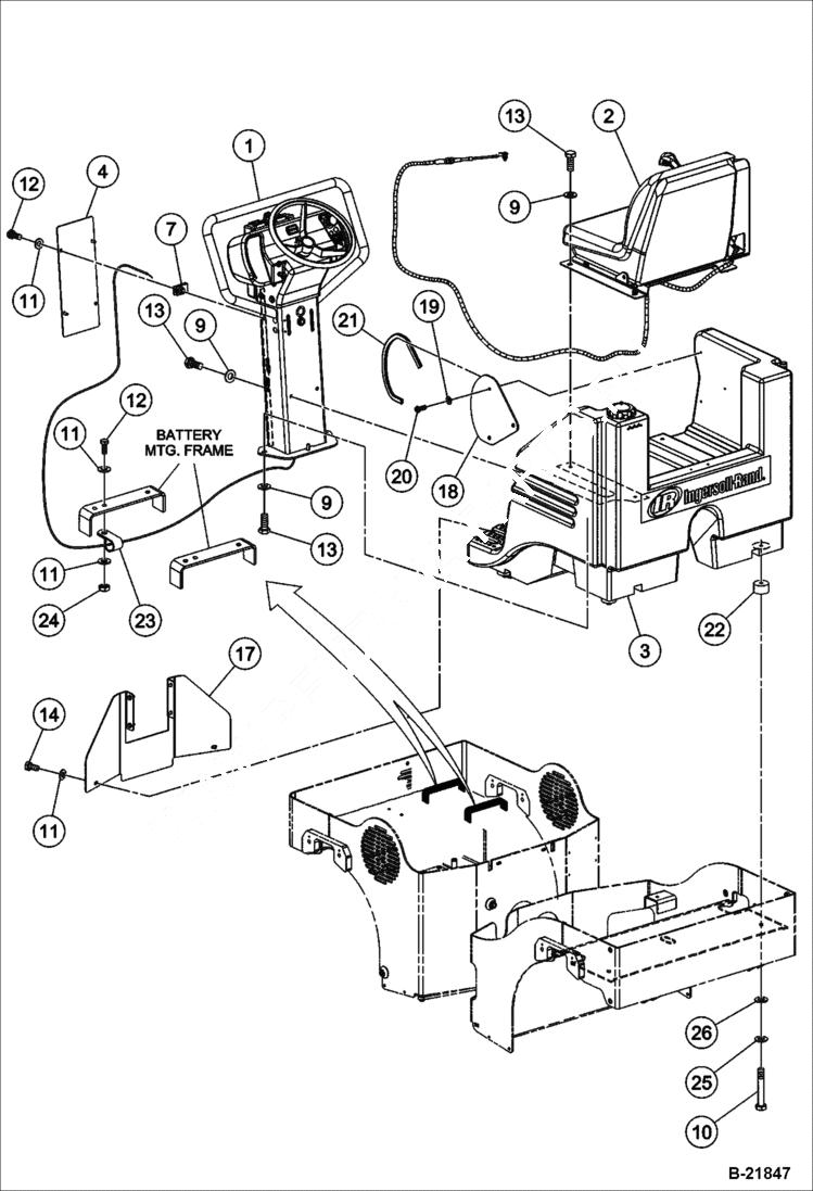 Схема запчастей Bobcat BCA12 - OPERATORS PLATFORM INSTALLATION CONSOLE