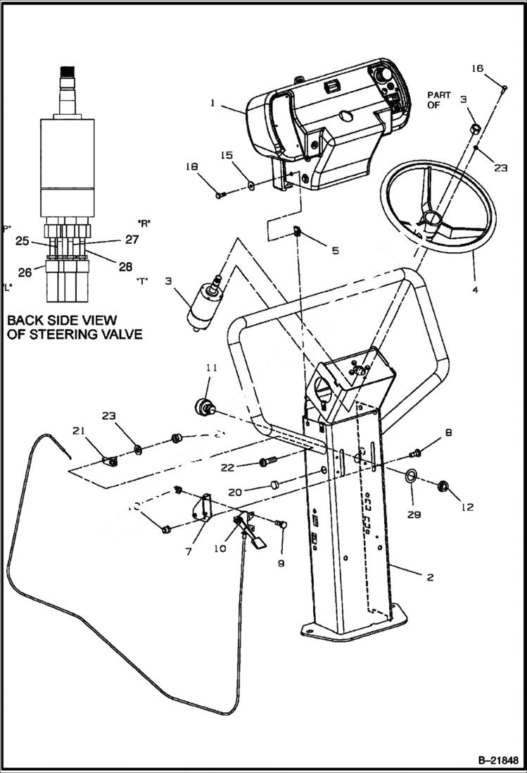 Схема запчастей Bobcat BCA12 - PEDESTAL ASSEMBLY CONSOLE