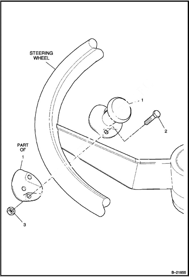 Схема запчастей Bobcat BCA12 - STEERING KNOB INSTALLATION (Optional) CONSOLE