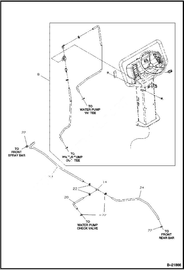 Схема запчастей Bobcat BCA12 - PRESSURIZED WATER SYSTEM INSTALLATION (Optional) WATER SYSTEM