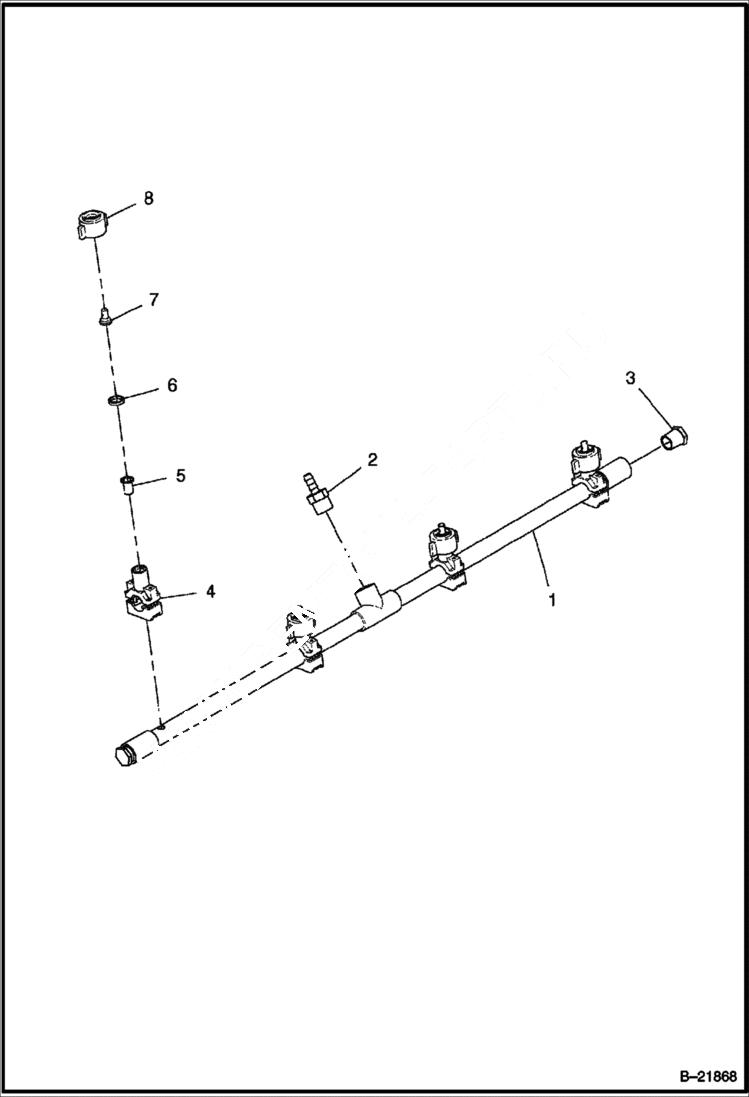 Схема запчастей Bobcat BCA12 - SPRAY TUBE ASSEMBLY (Optional) WATER SYSTEM