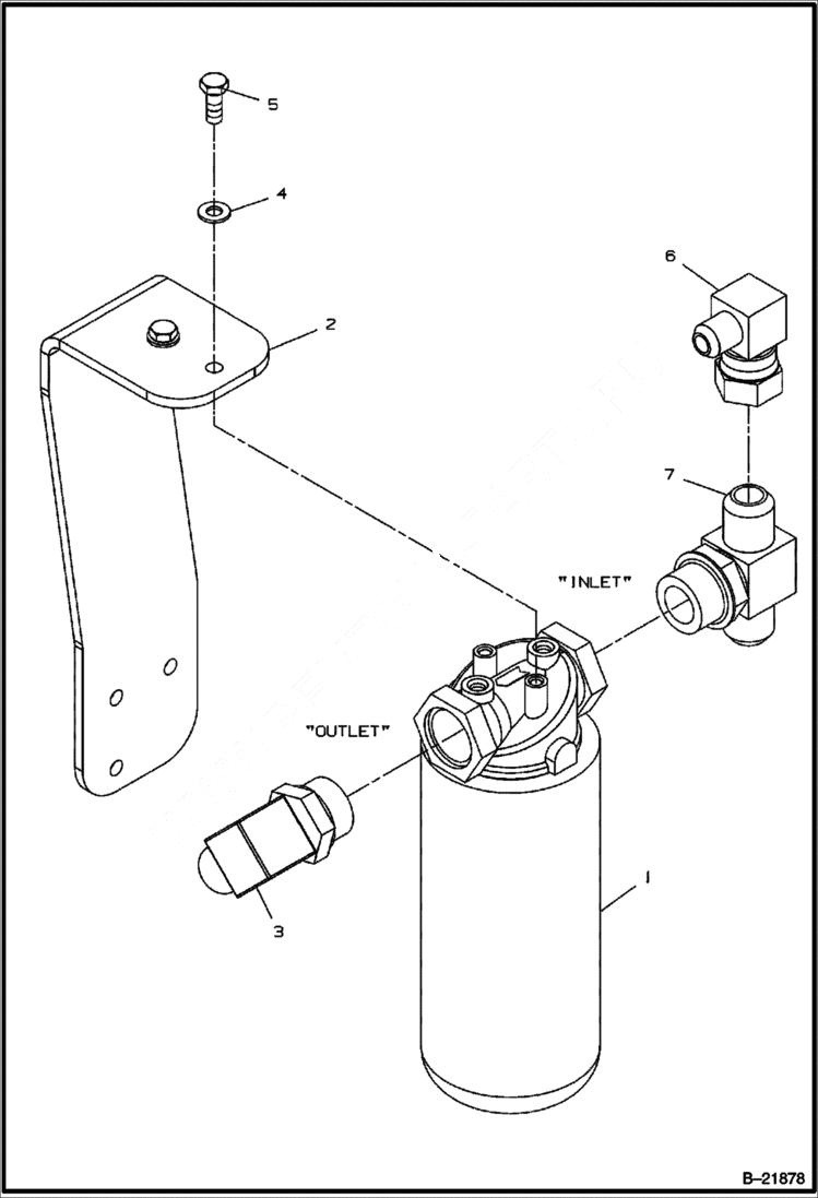 Схема запчастей Bobcat BCA12 - HYDRAULIC FILTER ASSEMBLY HYDRAULIC SYSTEM