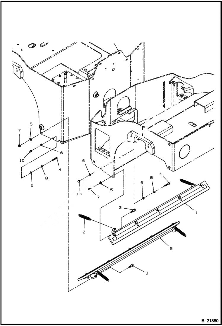 Схема запчастей Bobcat BCA12 - INSIDE SCRAPER INSTALLATION (Optional) HYDRAULIC SYSTEM