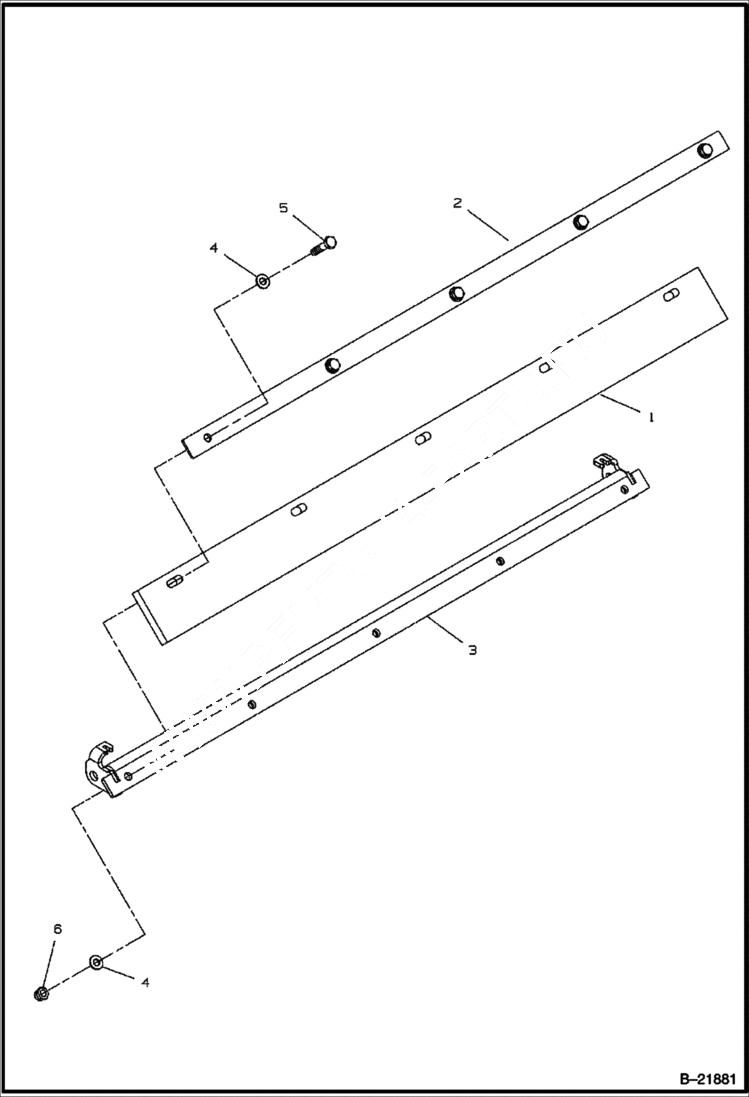 Схема запчастей Bobcat BCA12 - REAR INSIDE SCRAPER ASSEMBLY (Optional) HYDRAULIC SYSTEM