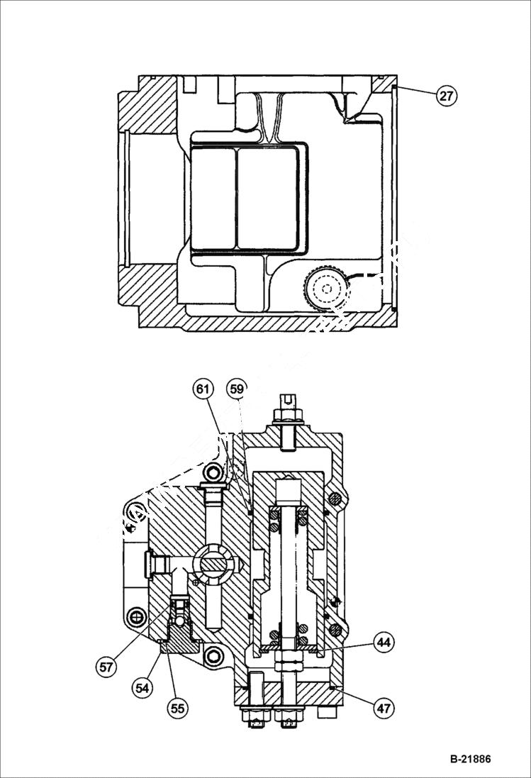 Схема запчастей Bobcat BCA12 - PROPULSION PUMP (Internal Breakdown) POWER UNIT