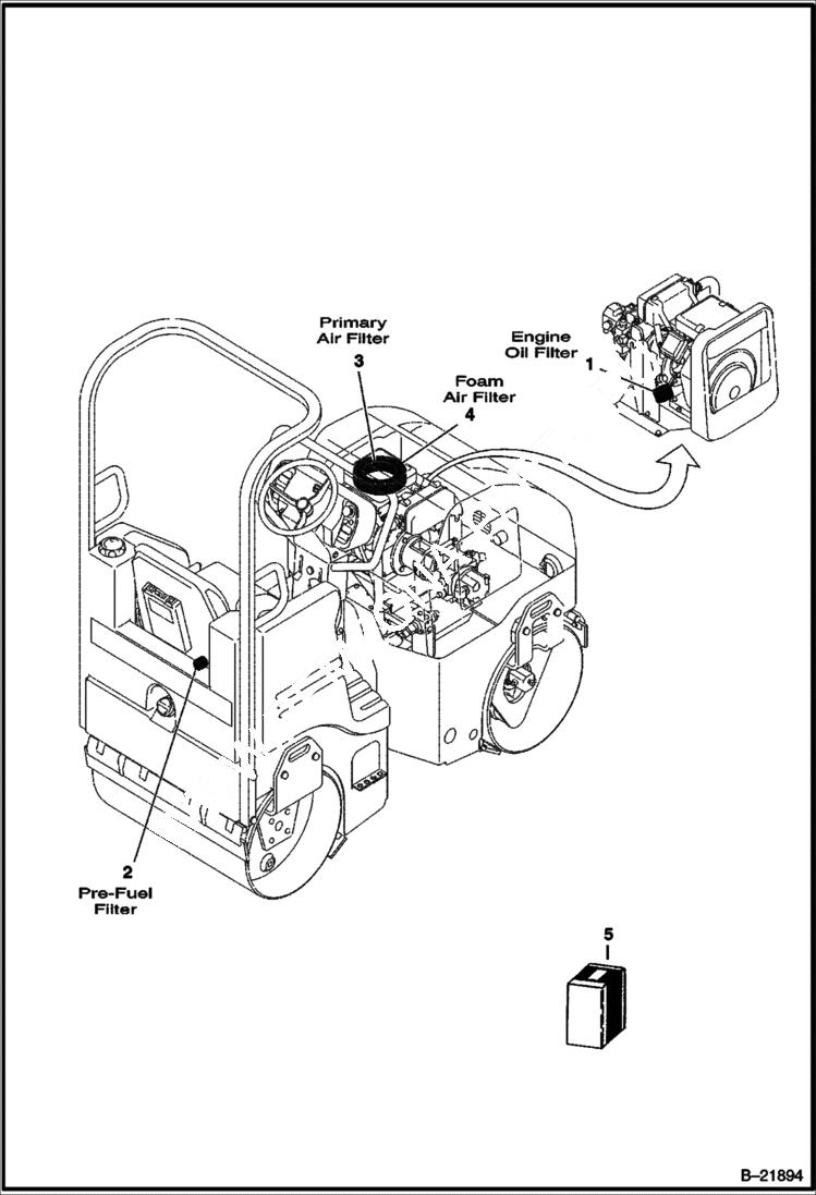 Схема запчастей Bobcat BCA12 - MAINTENANCE INTERVAL KIT (250 Hours) MAINTENANCE ITEMS