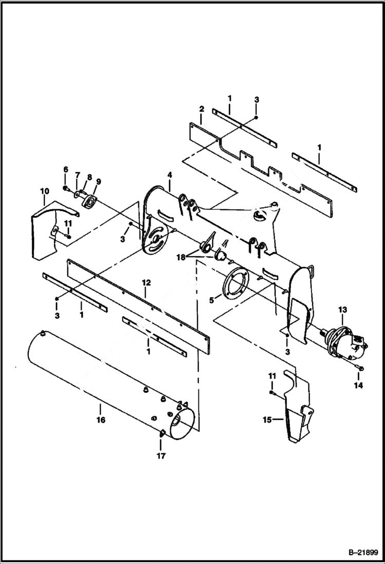 Схема запчастей Bobcat SOIL CONDITIONER - FRAME & ROLLER (48 651500101 - ) Loader