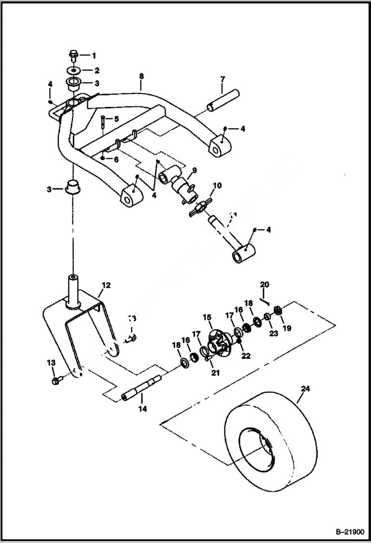 Схема запчастей Bobcat SOIL CONDITIONER - ARM & TIRE ASSY (48 6515) Loader