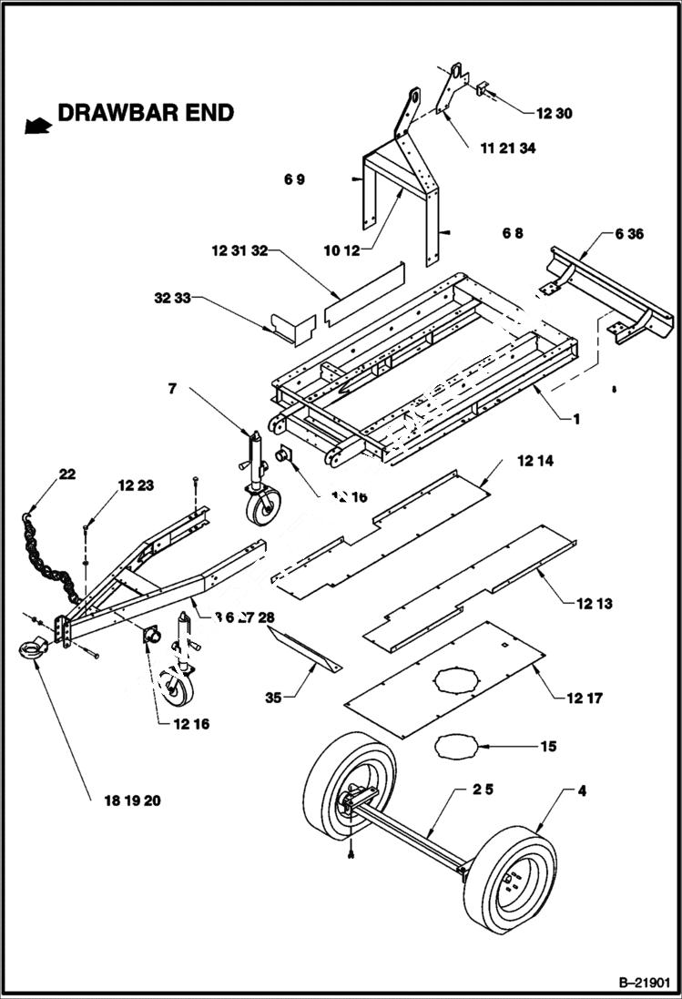 Схема запчастей Bobcat BAP185 - FRAME & RUNNING GEAR MAIN FRAME