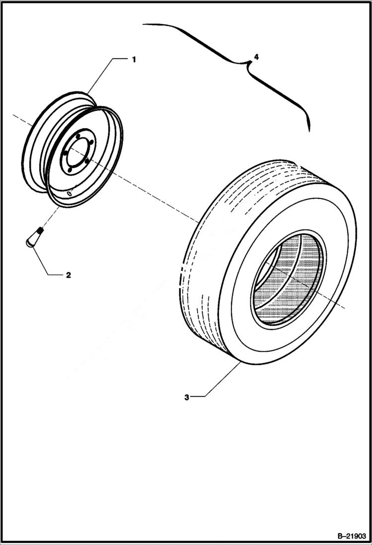 Схема запчастей Bobcat BAP185 - 15 TIRE AND WHEEL ASSEMBLY MAIN FRAME