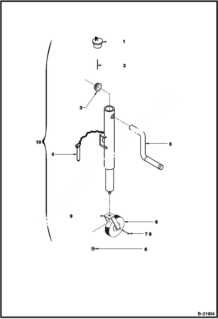 Схема запчастей Bobcat BAP185 - JACK ASSEMBLY MAIN FRAME