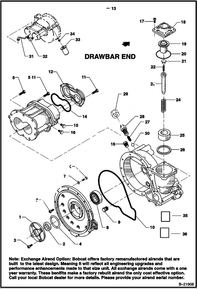 Схема запчастей Bobcat BAP185 - AIREND ASSEMBLY MAIN FRAME