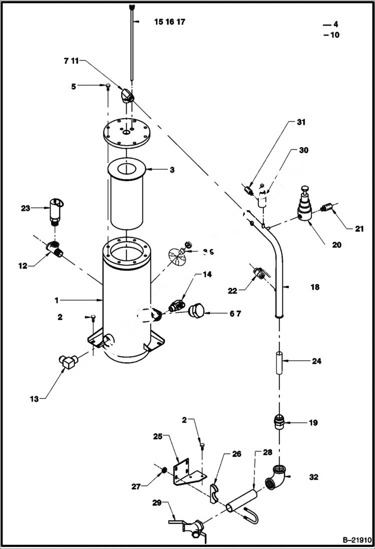 Схема запчастей Bobcat BAP185 - SEP TANK & SERVICE AIR MAIN FRAME