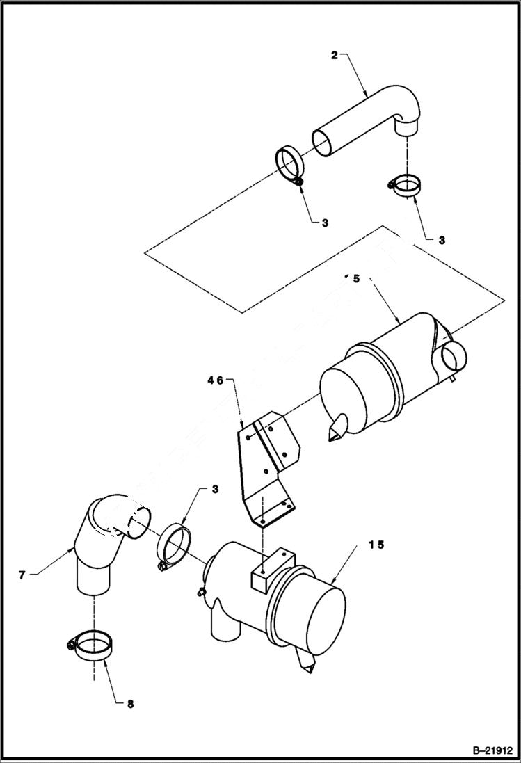 Схема запчастей Bobcat BAP185 - AIR INTAKE COMPLETE MAIN FRAME