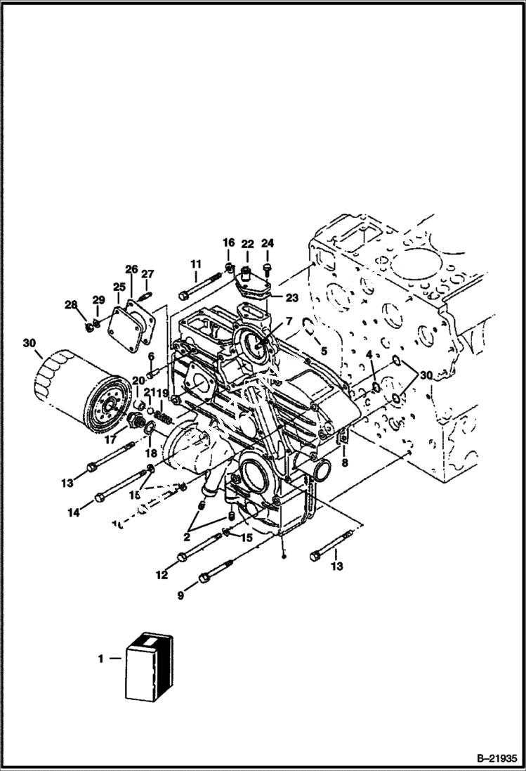 Схема запчастей Bobcat B300 - GEARCASE Tier I 5723 11001 & Above POWER UNIT