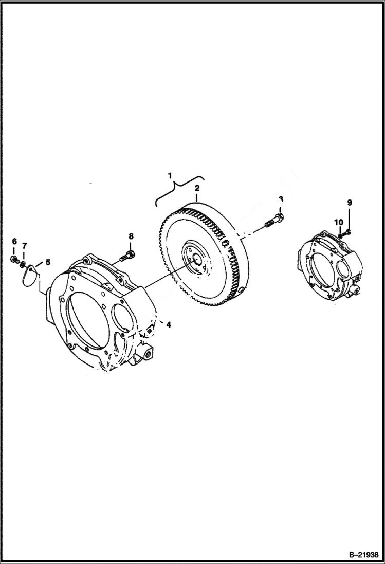 Схема запчастей Bobcat BL370 - FLYWHEEL (Tier I) (S/N 5727 11001 & Above) POWER UNIT