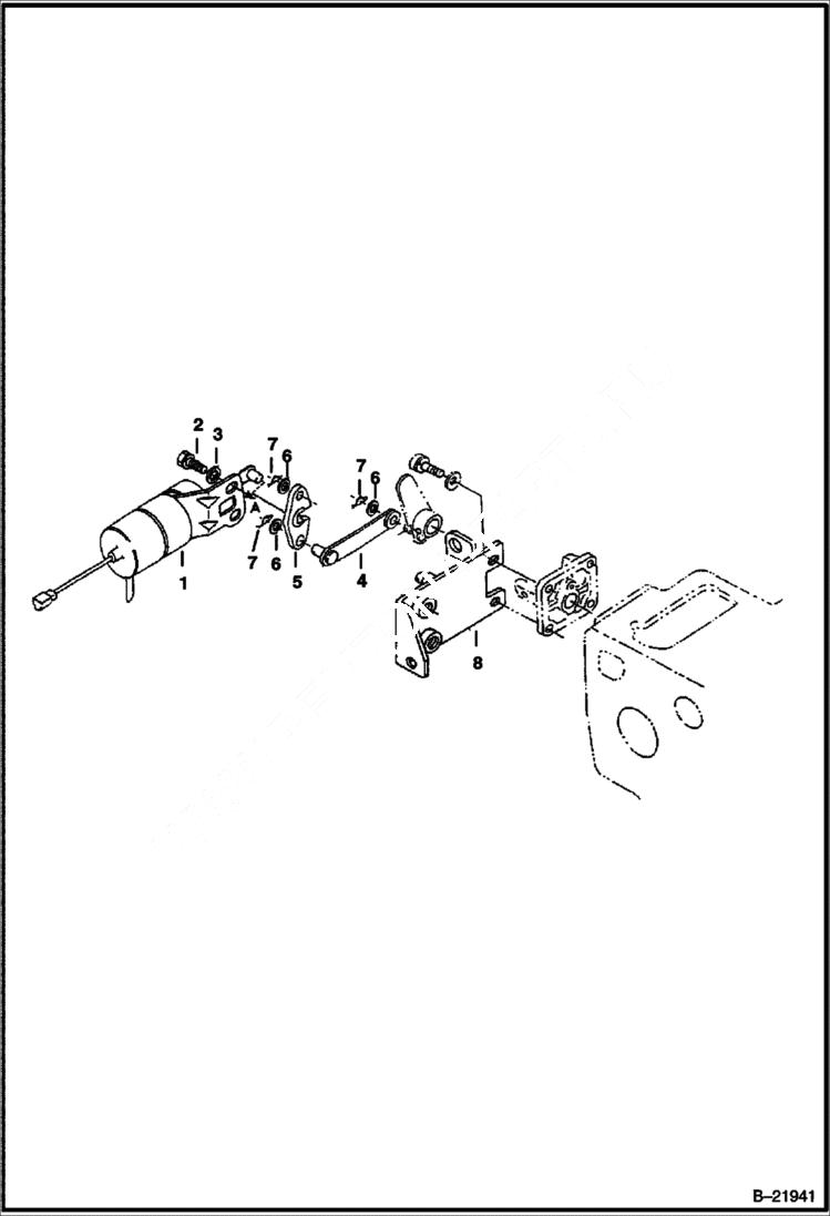 Схема запчастей Bobcat BL370 - STOP SOLENOID (Tier I) (S/N 5727 11001 & Above) POWER UNIT