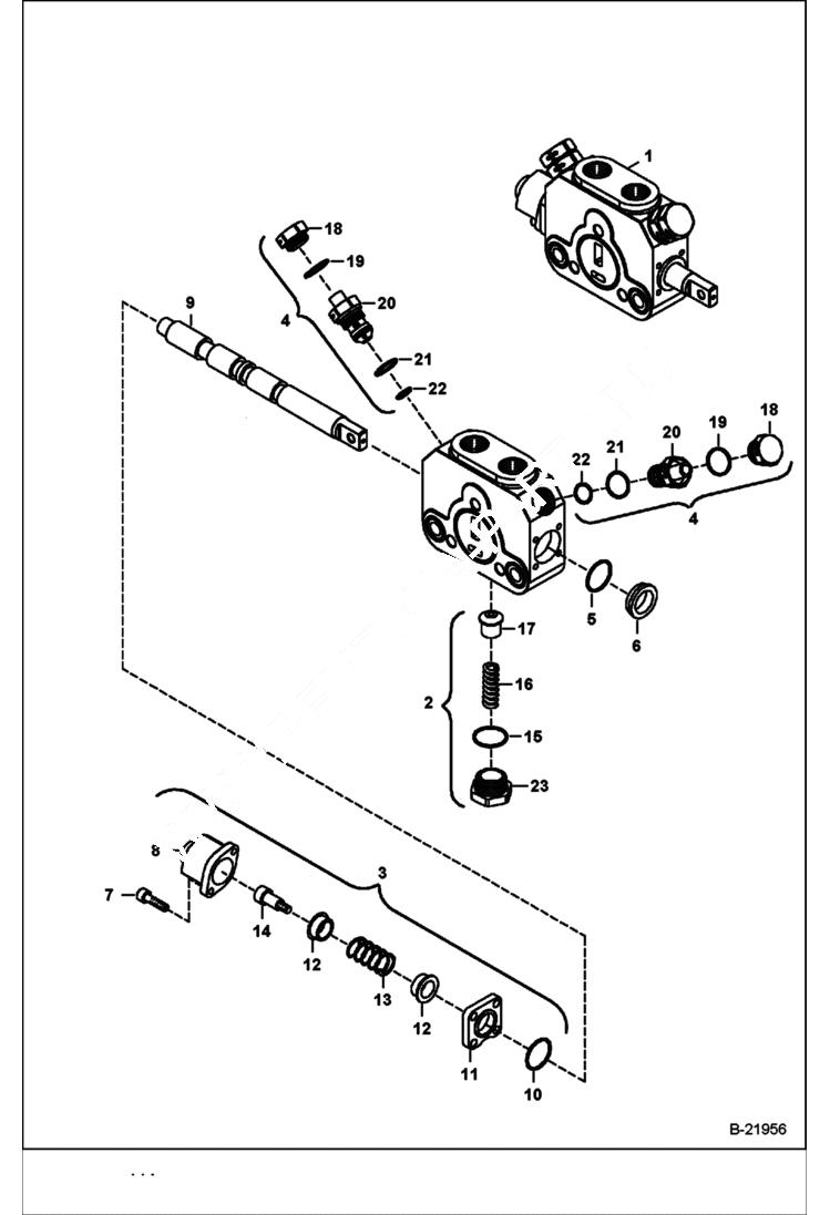 Схема запчастей Bobcat BL570 - BACKHOE CONTROL VALVE (Boom Cylinder Section) HYDRAULIC SYSTEM