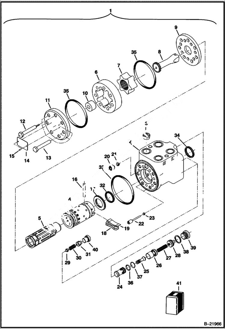 Схема запчастей Bobcat BL275 - STEERING MOTOR HYDRAULIC SYSTEM