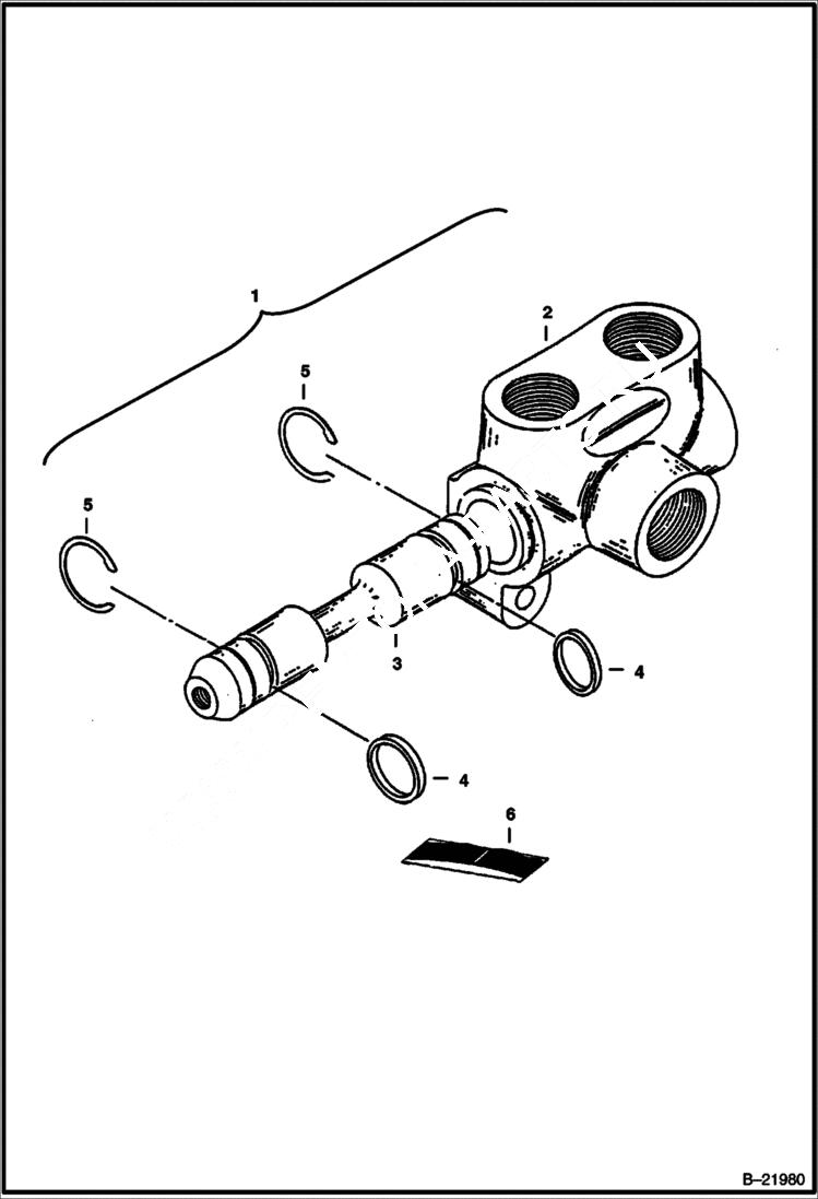 Схема запчастей Bobcat 331 - SELECTOR VALVE HYDRAULIC SYSTEM