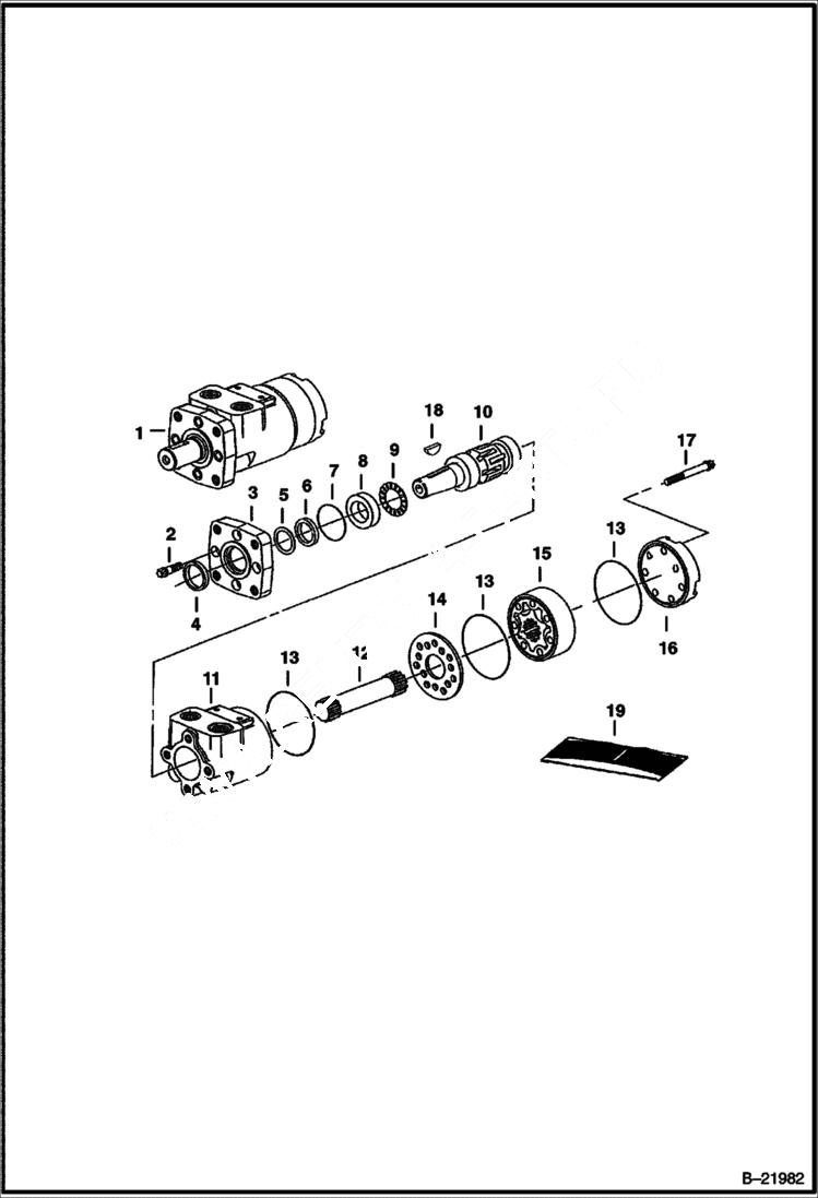 Схема запчастей Bobcat ANGLE BROOM - ANGLE BROOM (Hydraulic Motor) (48 7000) Loader