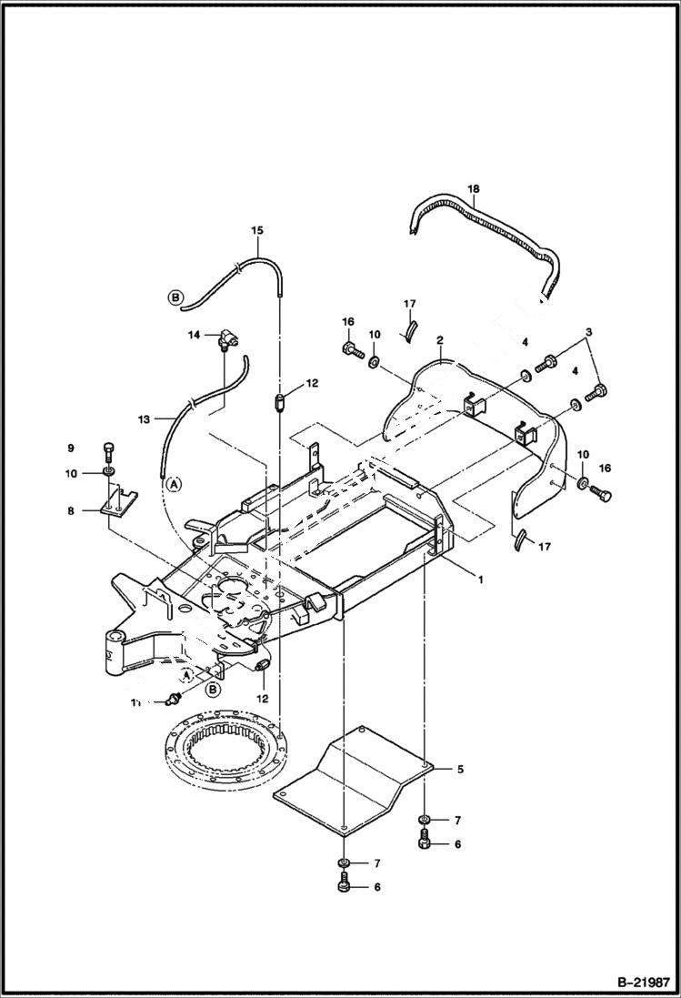 Схема запчастей Bobcat 316 - SWING FRAME MAIN FRAME