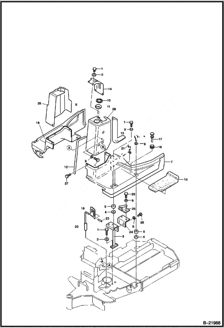 Схема запчастей Bobcat 316 - FLOOR PLATE MAIN FRAME