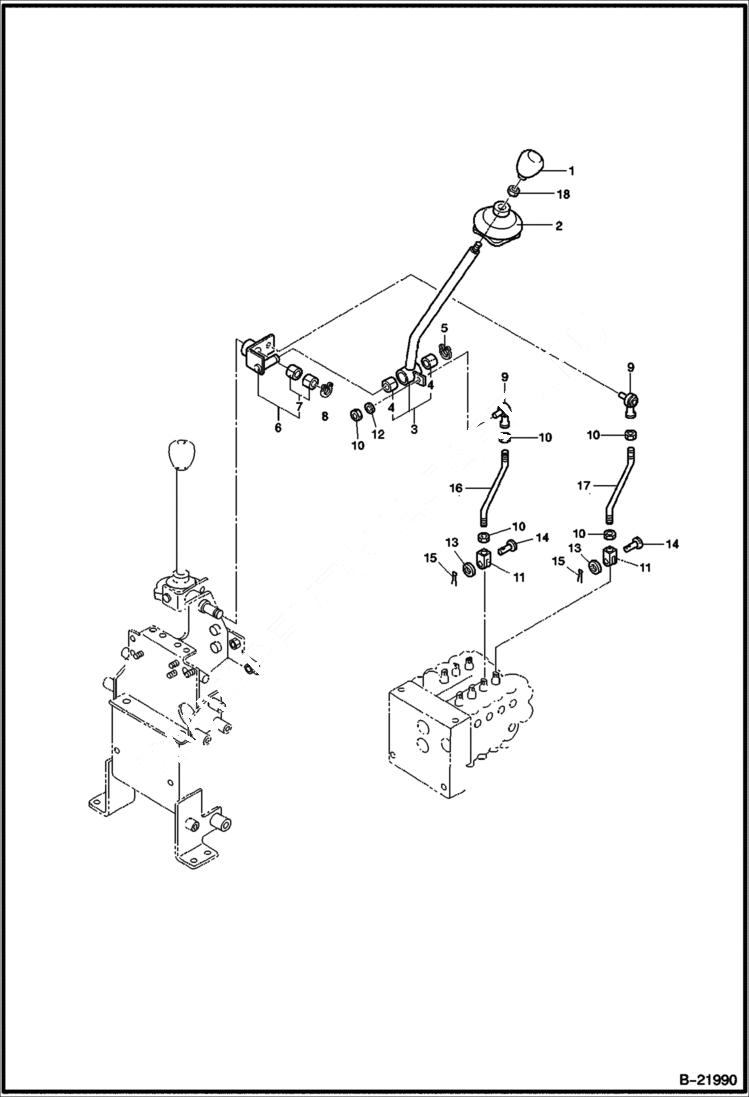 Схема запчастей Bobcat 316 - CONTROL SYSTEM Arm & Swing MAIN FRAME