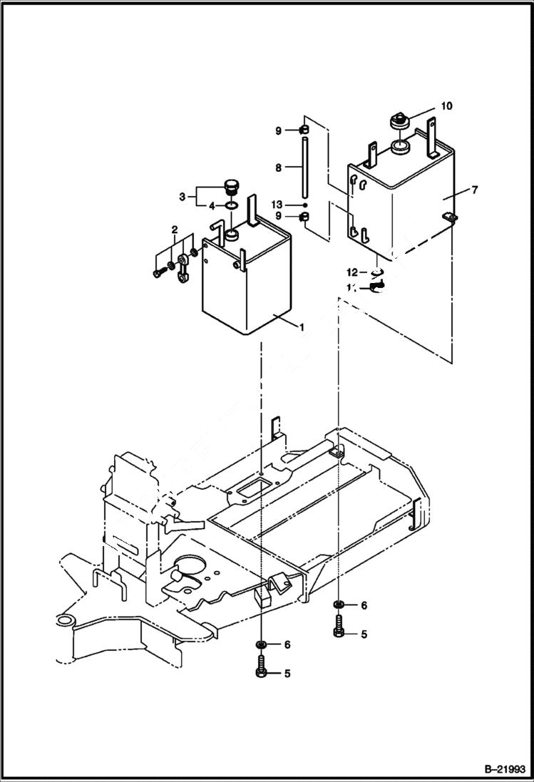 Схема запчастей Bobcat 316 - TANK UNIT MAIN FRAME