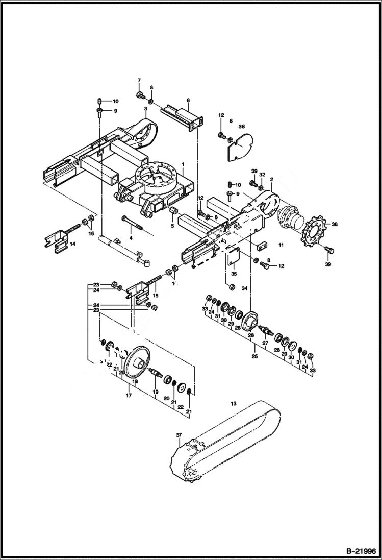 Схема запчастей Bobcat 316 - TRACK FRAME UNDERCARRIAGE