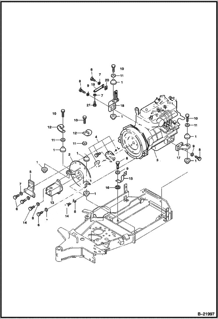 Схема запчастей Bobcat 316 - ENGINE & ATTACHING PARTS Engine Mounts ESA 522911 - NA 522811 POWER UNIT