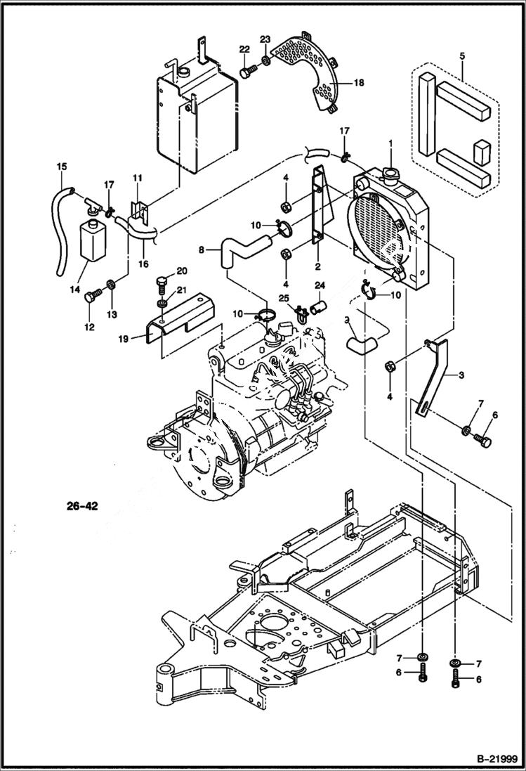 Схема запчастей Bobcat 316 - ENGINE & ATTACHING PARTS Cooling Group ESA 522911 - NA 522811 POWER UNIT