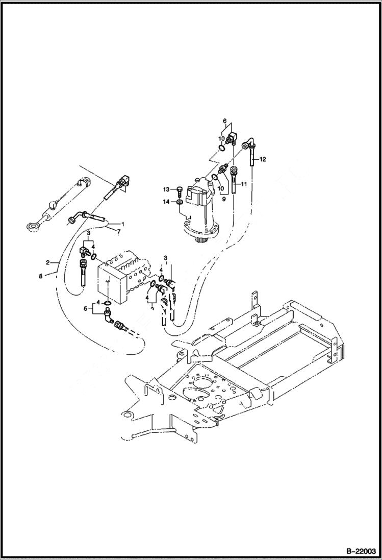 Схема запчастей Bobcat 316 - HYDROSTATIC CIRCUITRY Upper Frame HYDROSTATIC/HYDRAULIC