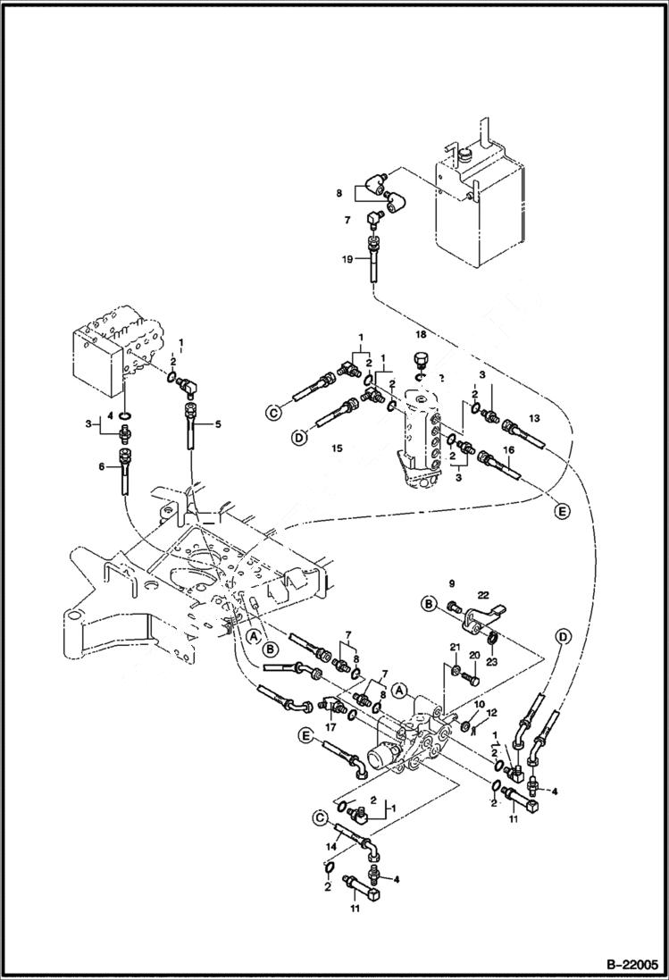 Схема запчастей Bobcat 316 - HYDROSTATIC CIRCUITRY Upper Frame HYDROSTATIC/HYDRAULIC