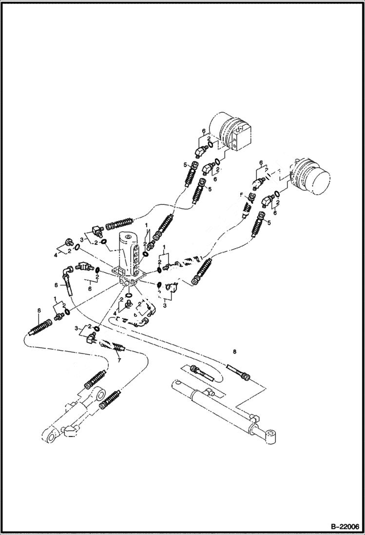 Схема запчастей Bobcat 316 - HYDROSTATIC CIRCUITRY Travel HYDROSTATIC/HYDRAULIC