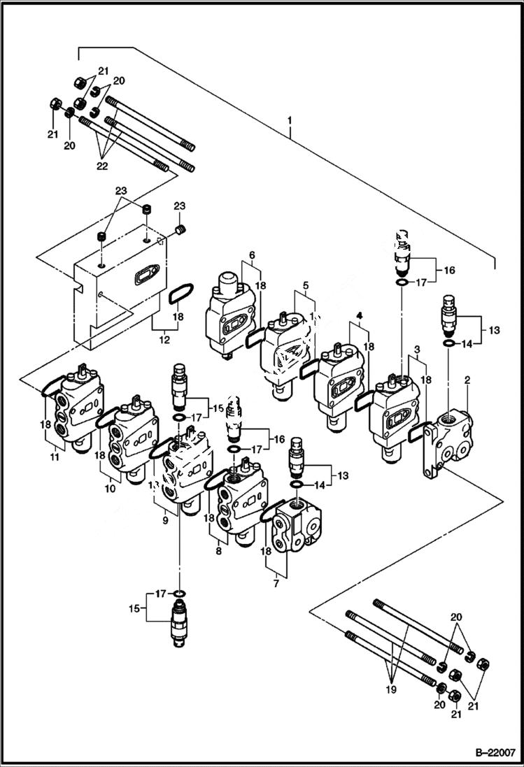 Схема запчастей Bobcat 316 - CONTROL VALVE ESA HYDROSTATIC/HYDRAULIC