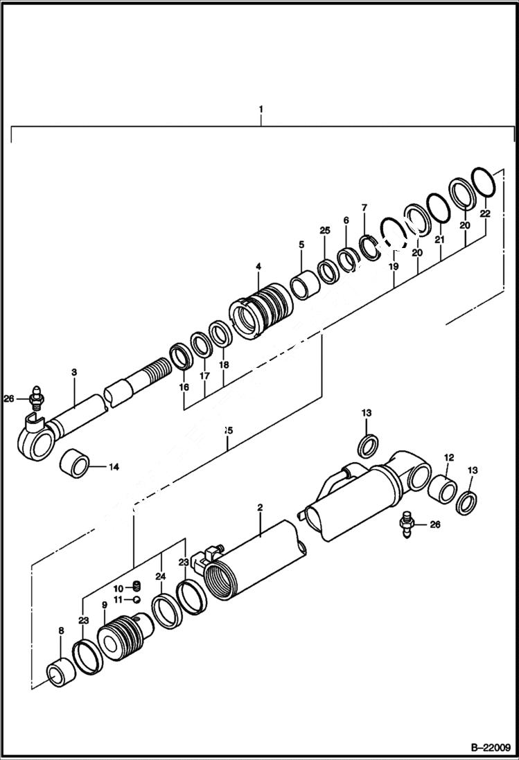 Схема запчастей Bobcat 316 - BOOM CYLINDER HYDROSTATIC/HYDRAULIC