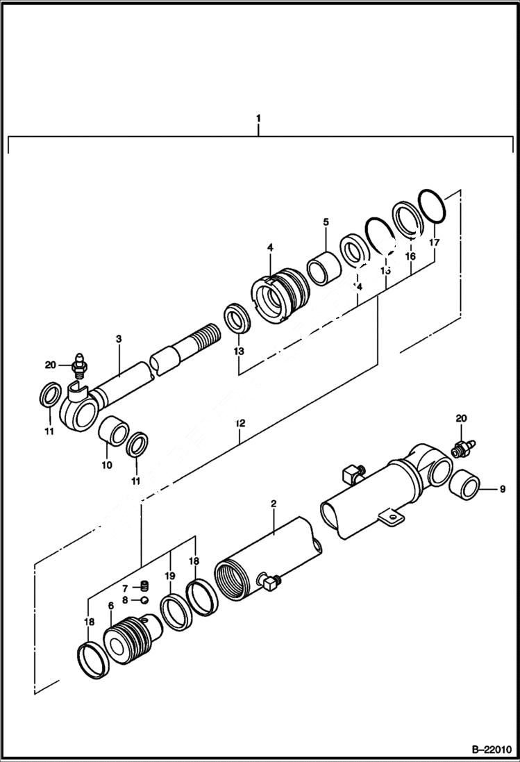 Схема запчастей Bobcat 316 - ARM CYLINDER HYDROSTATIC/HYDRAULIC