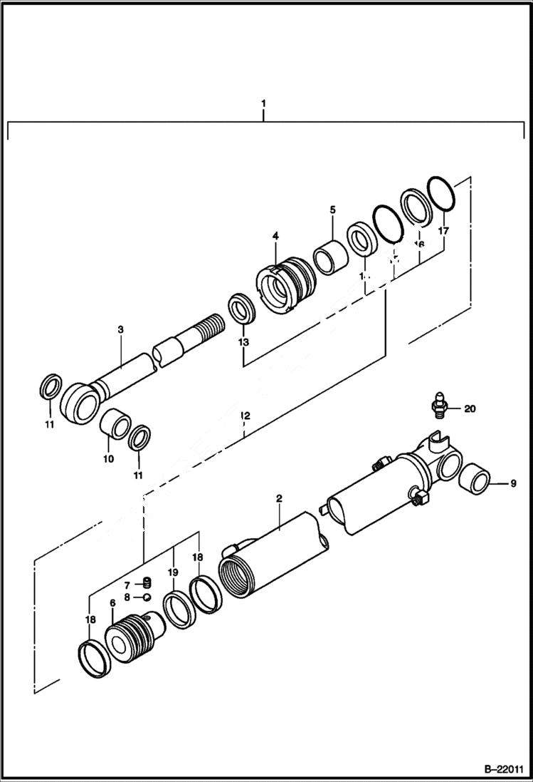 Схема запчастей Bobcat 316 - BUCKET CYLINDER HYDROSTATIC/HYDRAULIC
