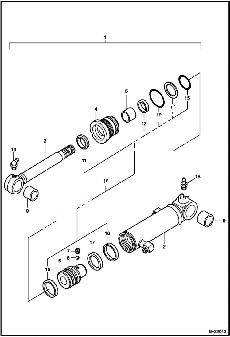 Схема запчастей Bobcat 316 - DOZER CYLINDER HYDROSTATIC/HYDRAULIC