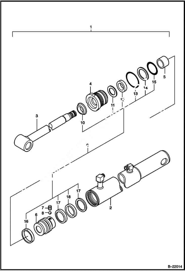 Схема запчастей Bobcat 316 - EXTENSION CYLINDER HYDROSTATIC/HYDRAULIC