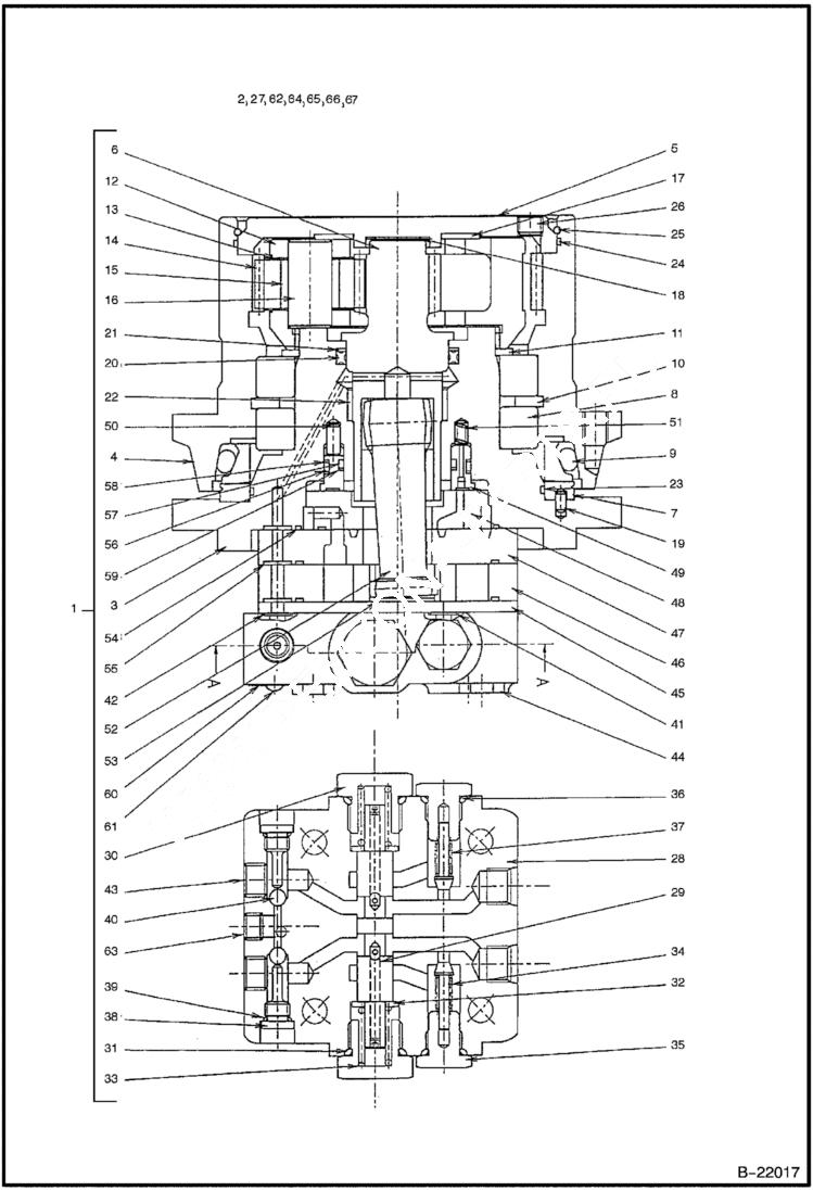 Схема запчастей Bobcat 316 - TRAVEL MOTOR HYDROSTATIC/HYDRAULIC