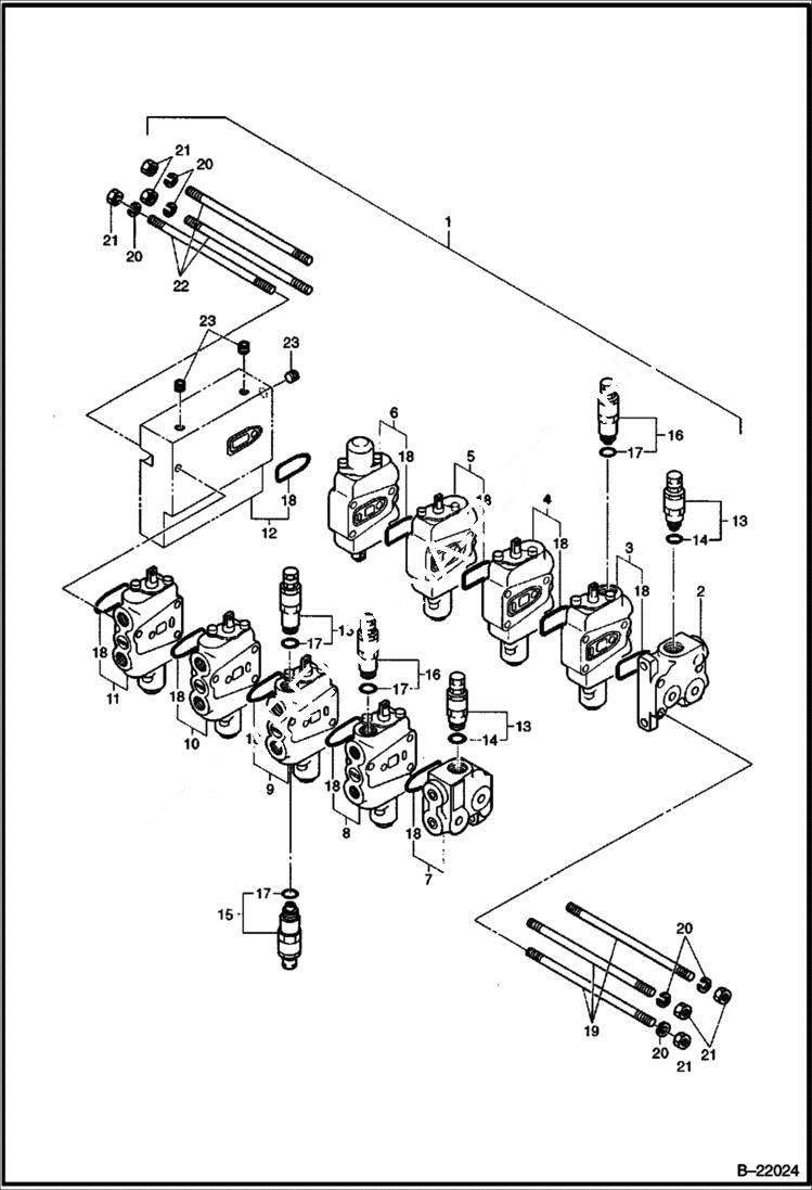 Схема запчастей Bobcat 316 - CONTROL VALVE J/D Pattern ACCESSORIES & OPTIONS