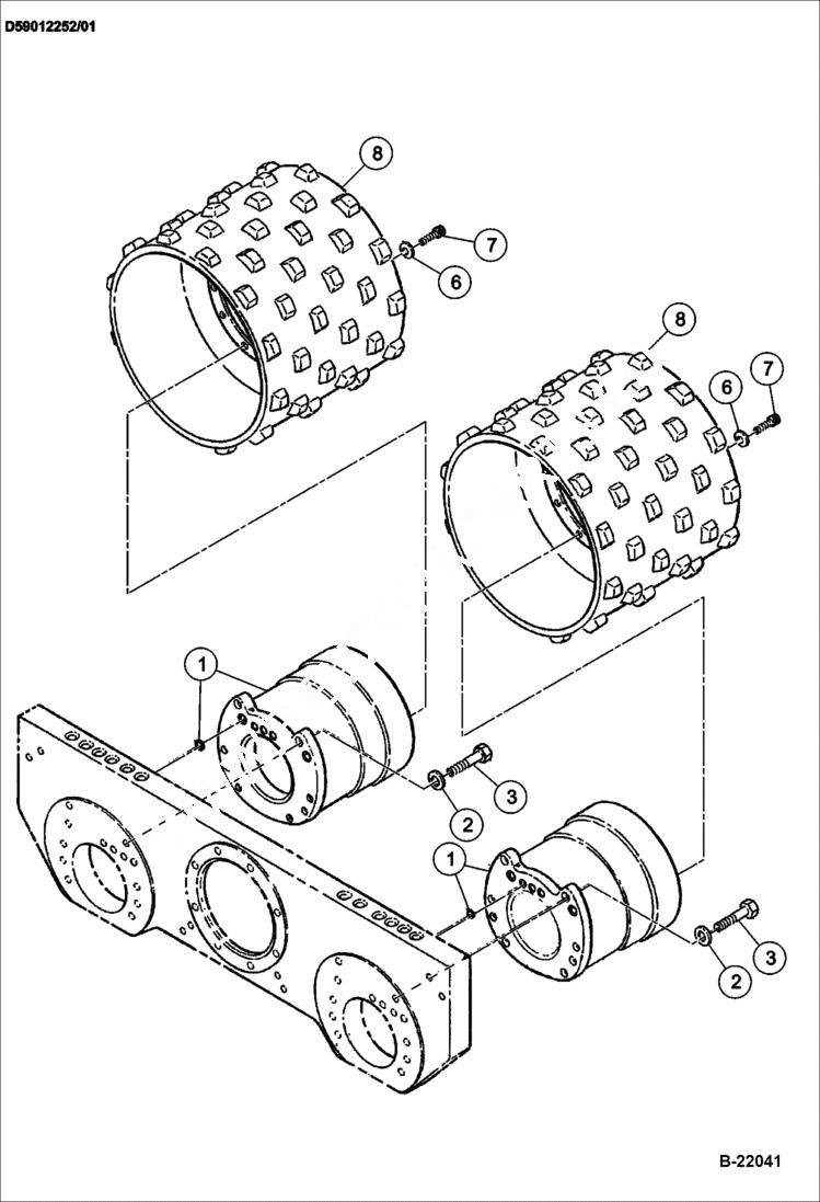 Схема запчастей Bobcat BCT13 - DRUM & DRIVE MOTOR DRUM